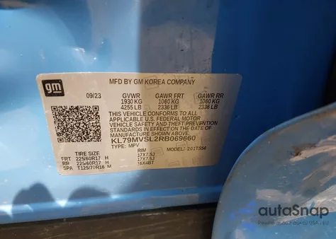 2024 Chevrolet Trailblazer Activ из США, поврежденный, VIN KL79MVSL2RB069660